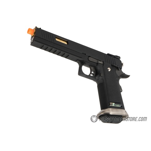 WE Tech 1911 Hi-Capa T-Rex Competition Gas Blowback Airsoft Pistol w/ Sight Mount & Top Ports (BLACK / GOLD)