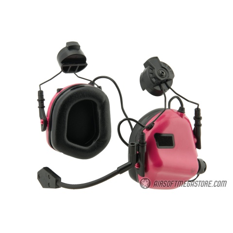 Earmor M32H MOD3 Tactical Communication Hearing Protector for FAST Helmet - PINK