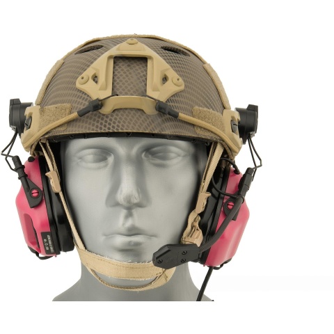 Earmor M32H MOD3 Tactical Communication Hearing Protector for FAST Helmet - PINK