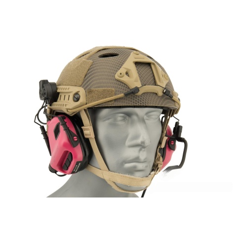 Earmor M32H MOD3 Tactical Communication Hearing Protector for FAST Helmet - PINK