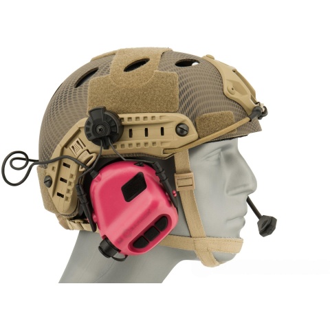 Earmor M32H MOD3 Tactical Communication Hearing Protector for FAST Helmet - PINK