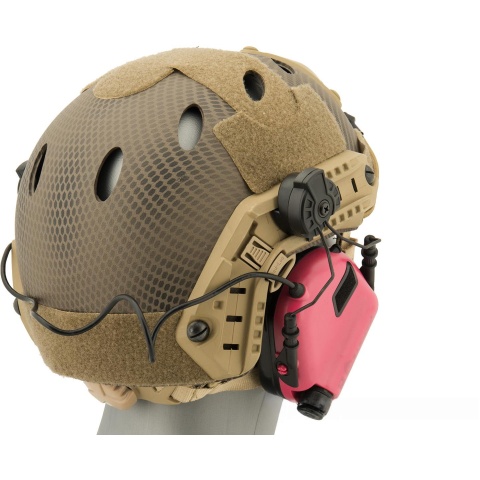 Earmor M32H MOD3 Tactical Communication Hearing Protector for FAST Helmet - PINK