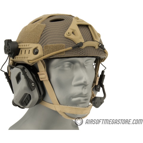 Earmor M32H MOD3 Tactical Communication Hearing Protector for FAST Helmet - GRAY