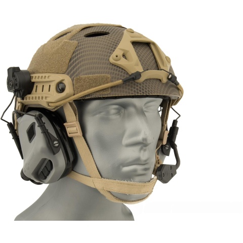 Earmor M32H MOD3 Tactical Communication Hearing Protector for FAST Helmet - GRAY