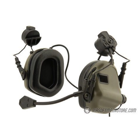 Earmor M32H MOD3 Tactical Communication Hearing Protector for FAST Helmet - FOLIAGE GREEN