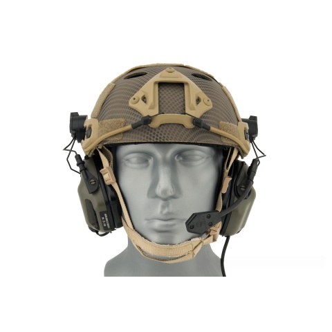 Earmor M32H MOD3 Tactical Communication Hearing Protector for FAST Helmet - FOLIAGE GREEN