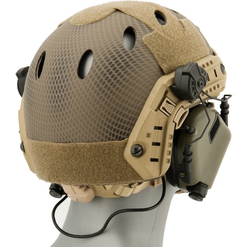 Earmor M32H MOD3 Tactical Communication Hearing Protector for FAST Helmet - FOLIAGE GREEN