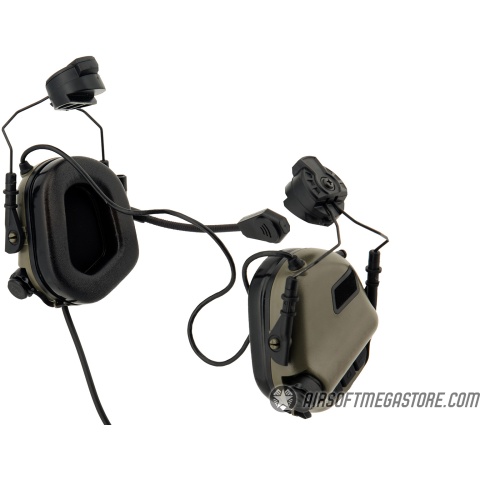 Earmor M32H MOD3 Tactical Communication Hearing Protector for FAST Helmet - FOLIAGE GREEN