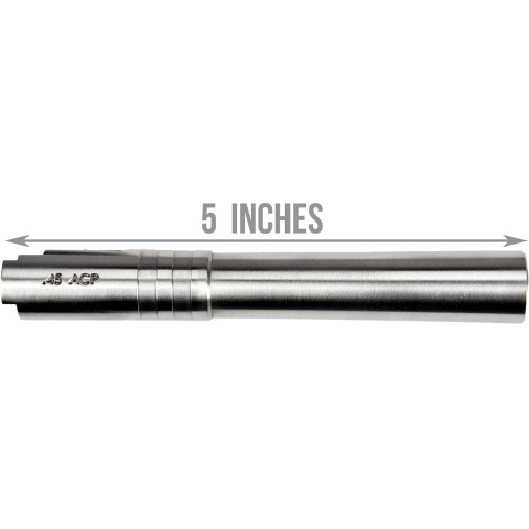 COWCOW Bull Style Threaded Outer Barrel for TM Hi-Capa 5.1 Pistols - SILVER