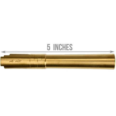 COWCOW Bull Style Threaded Outer Barrel for TM Hi-Capa 5.1 Pistols - GOLD