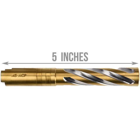 COWCOW Tornado Style Threaded Outer Barrel for TM Hi-Capa 5.1 GBB Pistols - GOLD