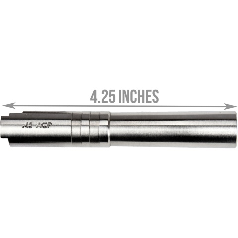 COWCOW Bull Style Threaded Outer Barrel for TM Hi-Capa 4.3 GBB Pistols - SILVER