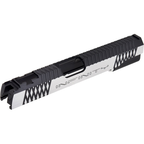 Airsoft Masterpiece Infinity Cross v.3 Standard Slide for TM Hi-Capa 5.1 GBB Pistols - BLACK/SILVER