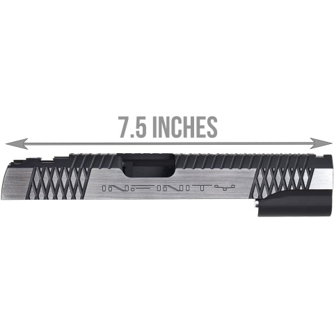 Airsoft Masterpiece Infinity Cross v.3 Standard Slide for TM Hi-Capa 5.1 GBB Pistols - BLACK/SILVER