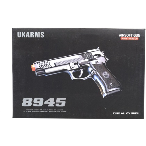 UK ARMS Airsoft Full Size Tactical M9 Heavyweight Pistol - Black