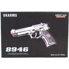 UK ARMS Airsoft Full Size M1911 Hybrid Heavyweight Pistol - Black