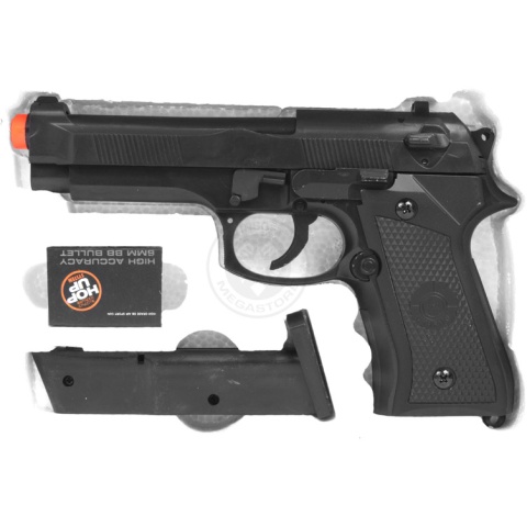 UK ARMS Airsoft Full Size M1911 Hybrid Heavyweight Pistol - Black