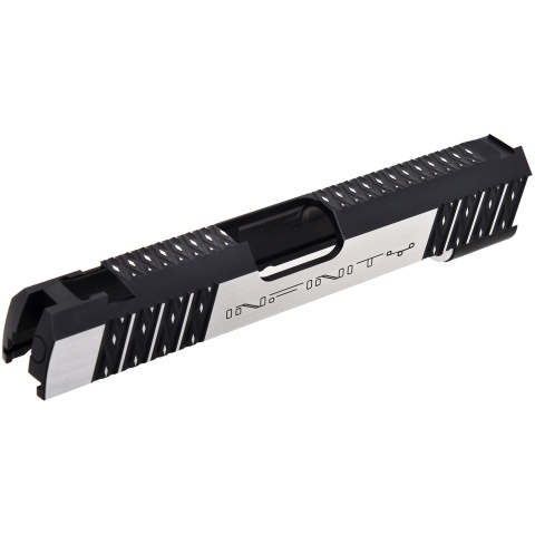 Airsoft Masterpiece Infinity Diamond Standard Slide for TM Hi-Capa 4.3 GBB Pistols - BLACK/SILVER