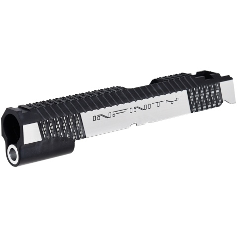 Airsoft Masterpiece Infinity Cross v.4 Standard Slide for TM Hi-Capa 5.1 GBB Pistols - BLACK/SILVER