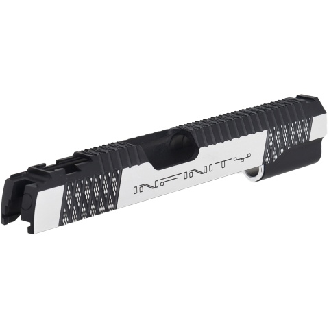 Airsoft Masterpiece Infinity Cross v.4 Standard Slide for TM Hi-Capa 5.1 GBB Pistols - BLACK/SILVER