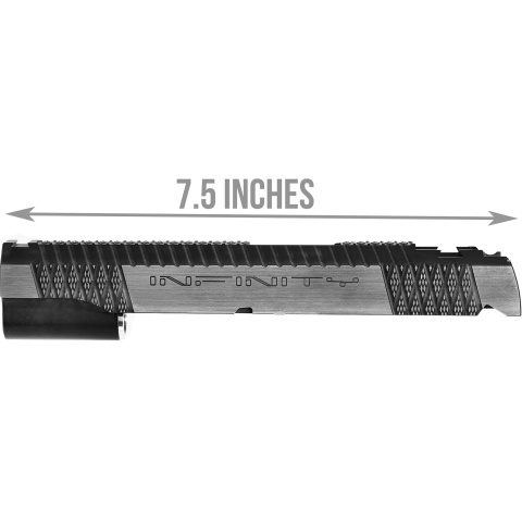 Airsoft Masterpiece Infinity Cross v.4 Standard Slide for TM Hi-Capa 5.1 GBB Pistols - BLACK/SILVER