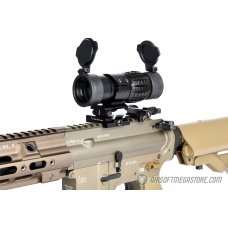 Lancer Tactical 1-3X Adjustable Magnifier w/ Picatinny Mount - BLACK