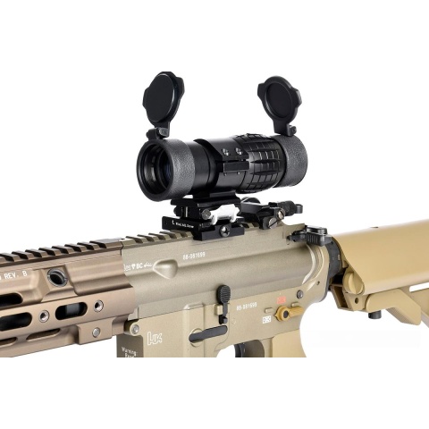 Lancer Tactical 1-3X Adjustable Magnifier w/ Picatinny Mount - BLACK