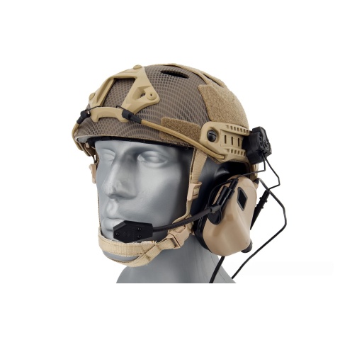 Earmor M32H MOD3 Tactical Communication Hearing Protector for FAST Helmet - TAN