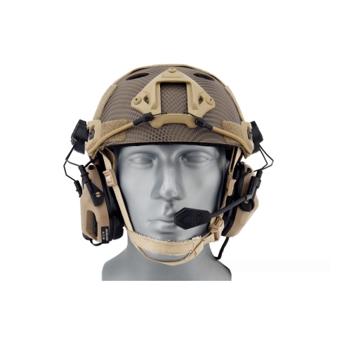 Earmor M32H MOD3 Tactical Communication Hearing Protector for FAST Helmet - TAN