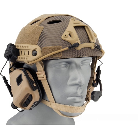 Earmor M32H MOD3 Tactical Communication Hearing Protector for FAST Helmet - TAN