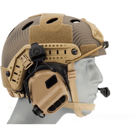 Earmor M32H MOD3 Tactical Communication Hearing Protector for FAST Helmet - TAN