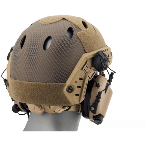 Earmor M32H MOD3 Tactical Communication Hearing Protector for FAST Helmet - TAN