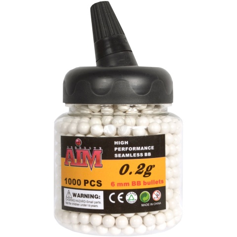 AIM Airsoft 1000 Round 0.20g Seamless BBs - Feeder Bottle