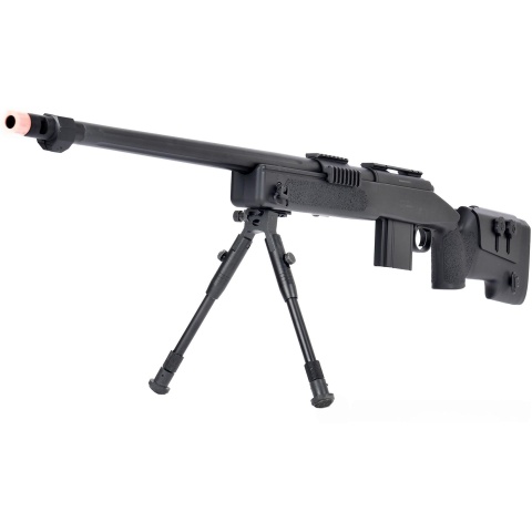 Wellfire MB4416 M40A3 Bolt Action Sniper Rifle w/ Bipod - BLACK