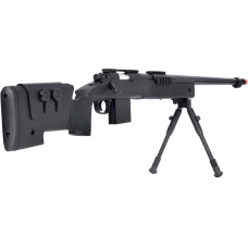 Wellfire MB4416 M40A3 Bolt Action Sniper Rifle w/ Bipod - BLACK