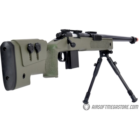 Wellfire MB4416 M40A3 Bolt Action Sniper Rifle w/ Bipod - OD GREEN