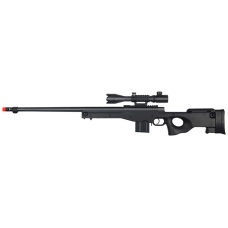 WellFire MK96 Bolt Action Rifle w/ Fluted Barrel & Scope - BLACK