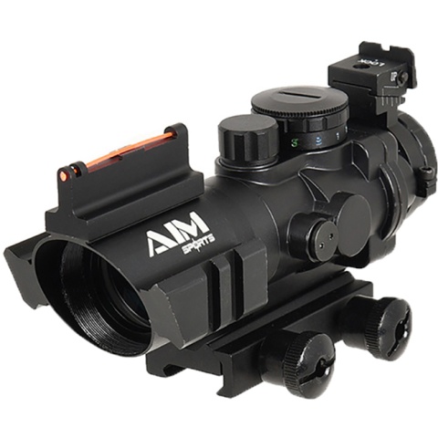 AIM Sports 4x32 Fiber Optic Red/Green Dot w/ Fiber Optic Sighting - BLACK