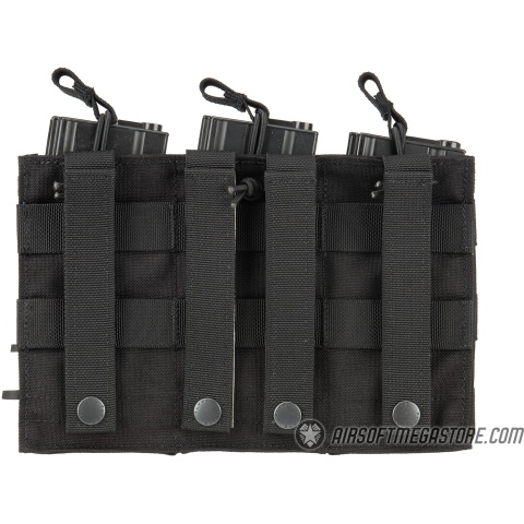 Flyye Industries Universal Triple M4/M16 Bungee Magazine Pouch - BLACK
