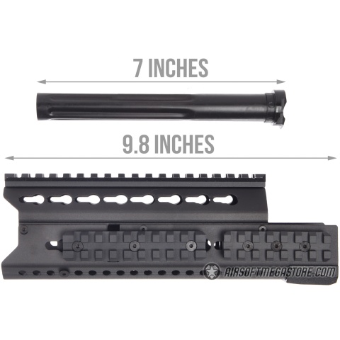 LCT Airsoft 9.5 Inch AK KeyMod Handguard Rail - BLACK