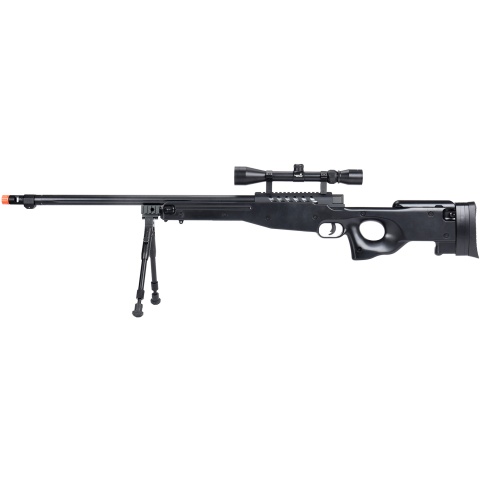 WellFire MB15 L96 Bolt Action Airsoft Sniper Rifle w/ Scope & Bipod - BLACK