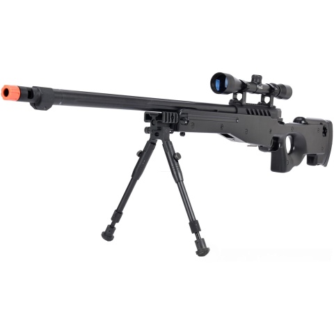 WellFire MB15 L96 Bolt Action Airsoft Sniper Rifle w/ Scope & Bipod - BLACK