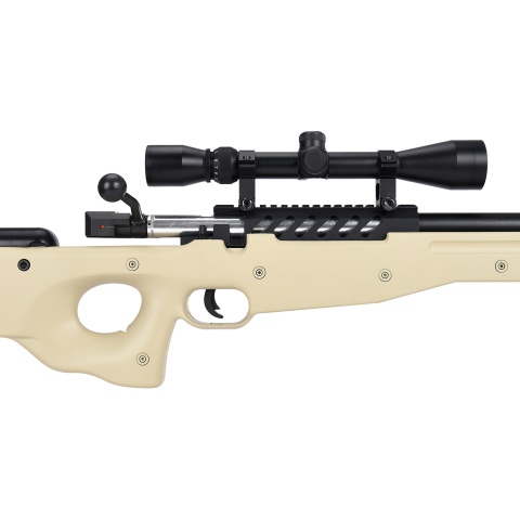 WellFire MB15 L96 Bolt Action Airsoft Sniper Rifle w/ Scope & Bipod - TAN