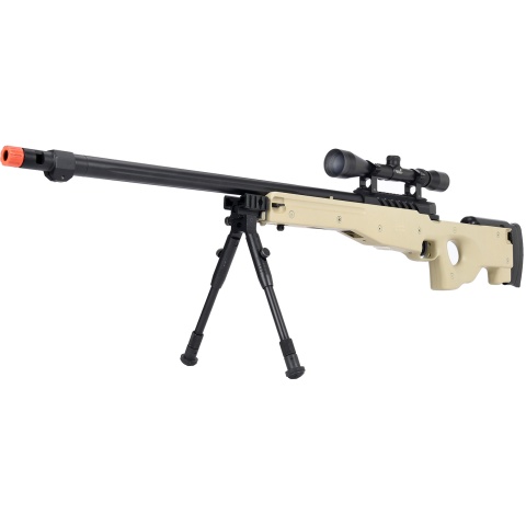 WellFire MB15 L96 Bolt Action Airsoft Sniper Rifle w/ Scope & Bipod - TAN