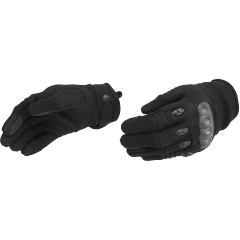 Lancer Tactical Kevlar Airsoft Tactical Hard Knuckle Gloves [MED] - BLACK