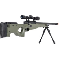 WellFire MB15 L96 Bolt Action Airsoft Sniper Rifle w/ Scope & Bipod - OD GREEN