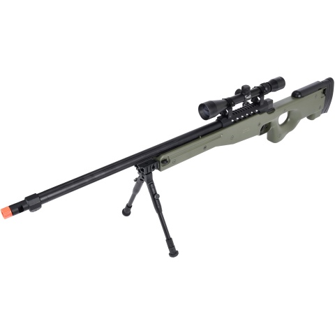 WellFire MB15 L96 Bolt Action Airsoft Sniper Rifle w/ Scope & Bipod - OD GREEN