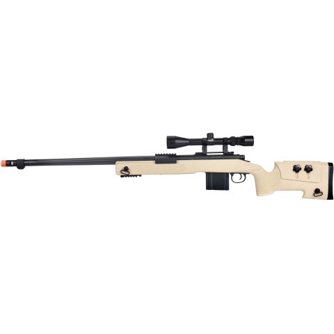 WellFire MB4416 M40A3 Bolt Action Sniper Rifle w/ Scope - TAN