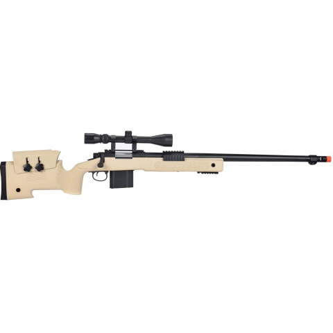 WellFire MB4416 M40A3 Bolt Action Sniper Rifle w/ Scope - TAN