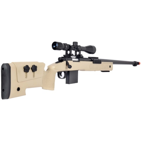 WellFire MB4416 M40A3 Bolt Action Sniper Rifle w/ Scope - TAN